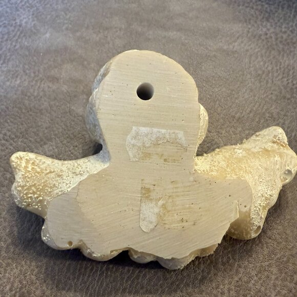 Vintage Resin Cherub/Angel with marble finish, for hanging 4" long, French - Picture 3 of 4